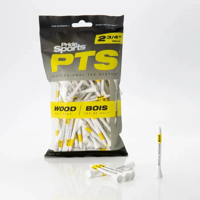Pride Tee System Wooden Tee Yellow 100 Pk marsdengolfdrivingrange
