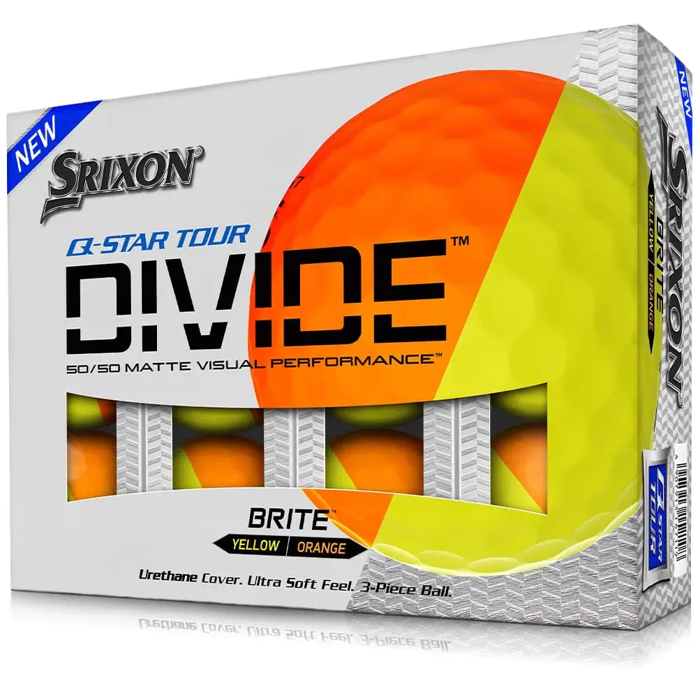 Srixon Q Star Tour Divide Golf Balls Dozen Orange/Yellow marsdengolfdrivingrange